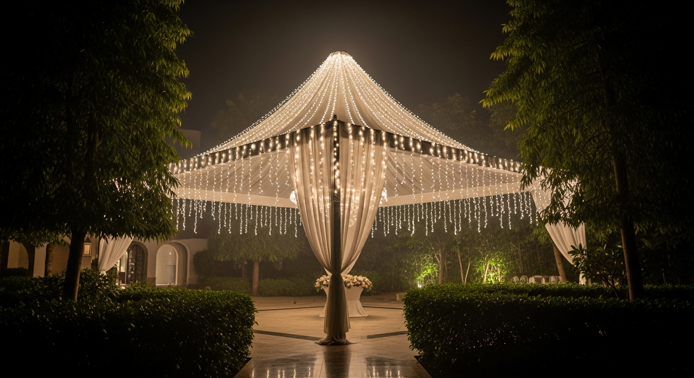 Lit Pavilion at Country Farm